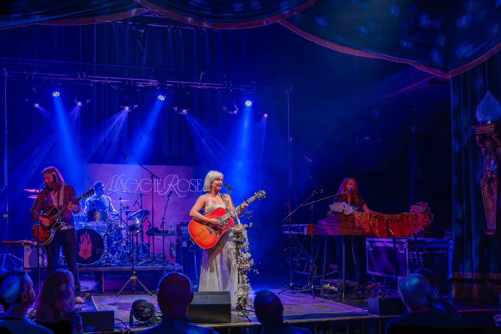 Live performance — stage lights and performer at Bearsville Theater